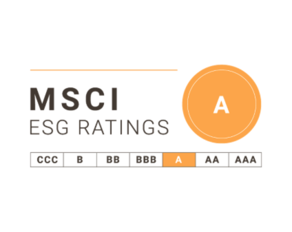 An overall rating of A in the MSCI ESG rating since 2019